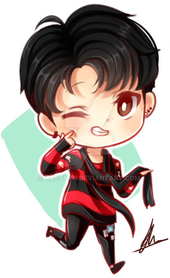 Chibi_ Character_ Winking_ Peace_ Sign PNG