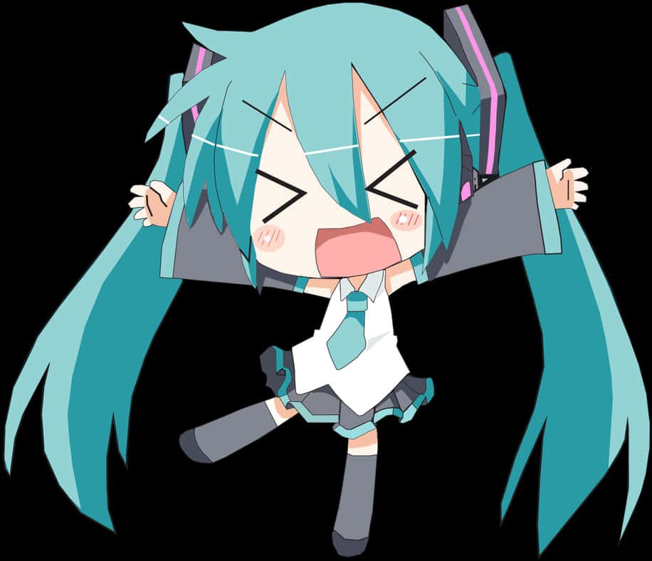 Chibi_ Hatsune_ Miku_ Celebration PNG