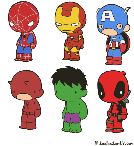 Chibi_ Marvel_ Superheroes_ Collection PNG