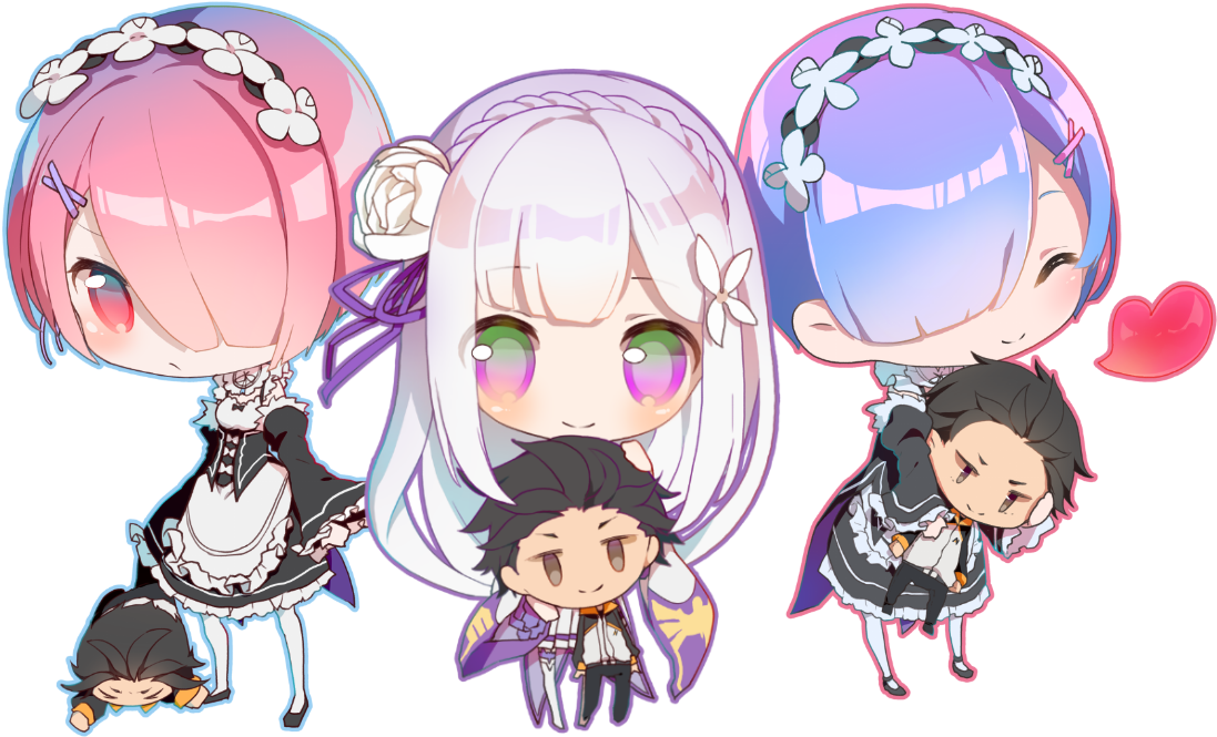 Chibi_ Re_ Zero_ Characters_ Collection PNG