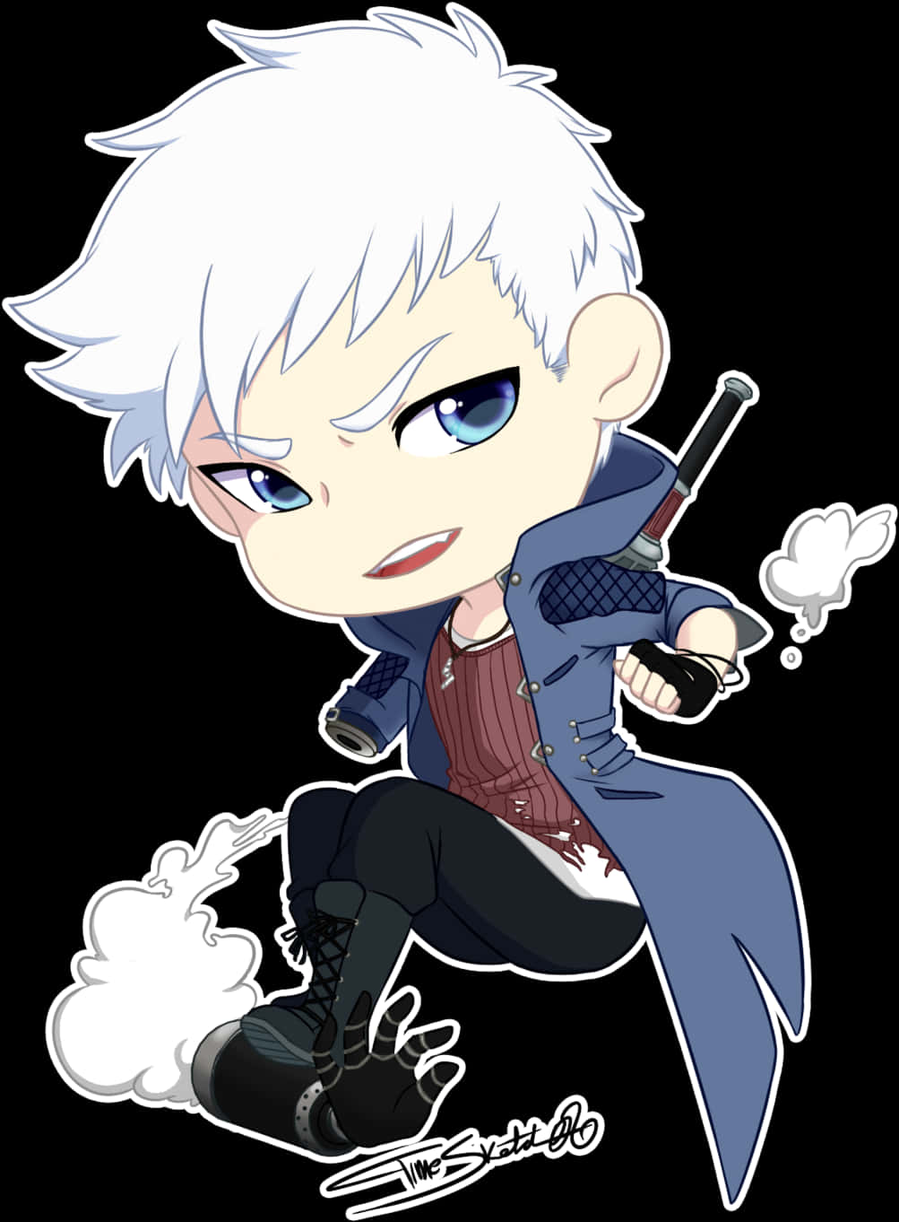 Chibi_ Style_ Anime_ Devil_ Character PNG