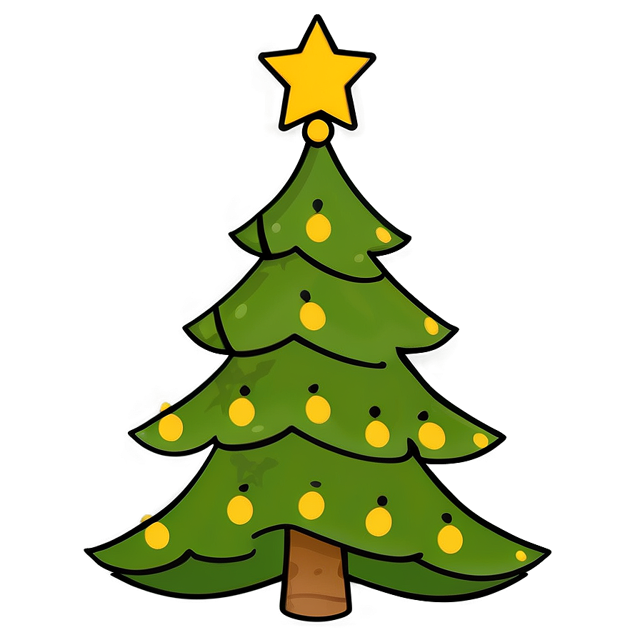 Chic Christmas Tree Outline Png 06132024 PNG