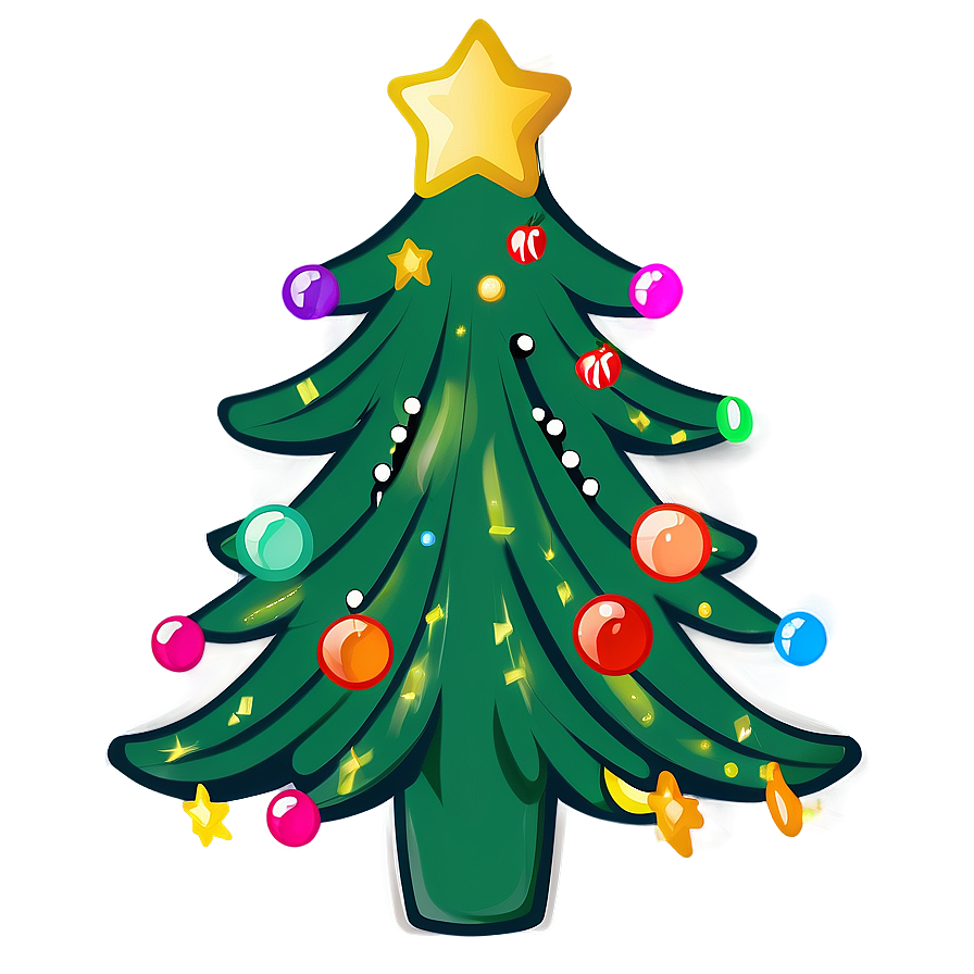 Chic Christmas Tree Outline Png Ojn PNG