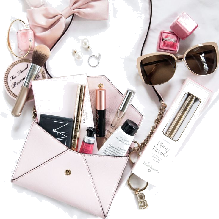Chic Cosmeticsand Accessories Flatlay PNG