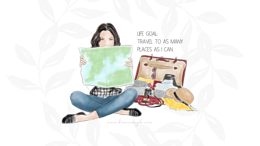 A Girl Is Holding A Map And Saying Let's Go To The Beach Wallpaper