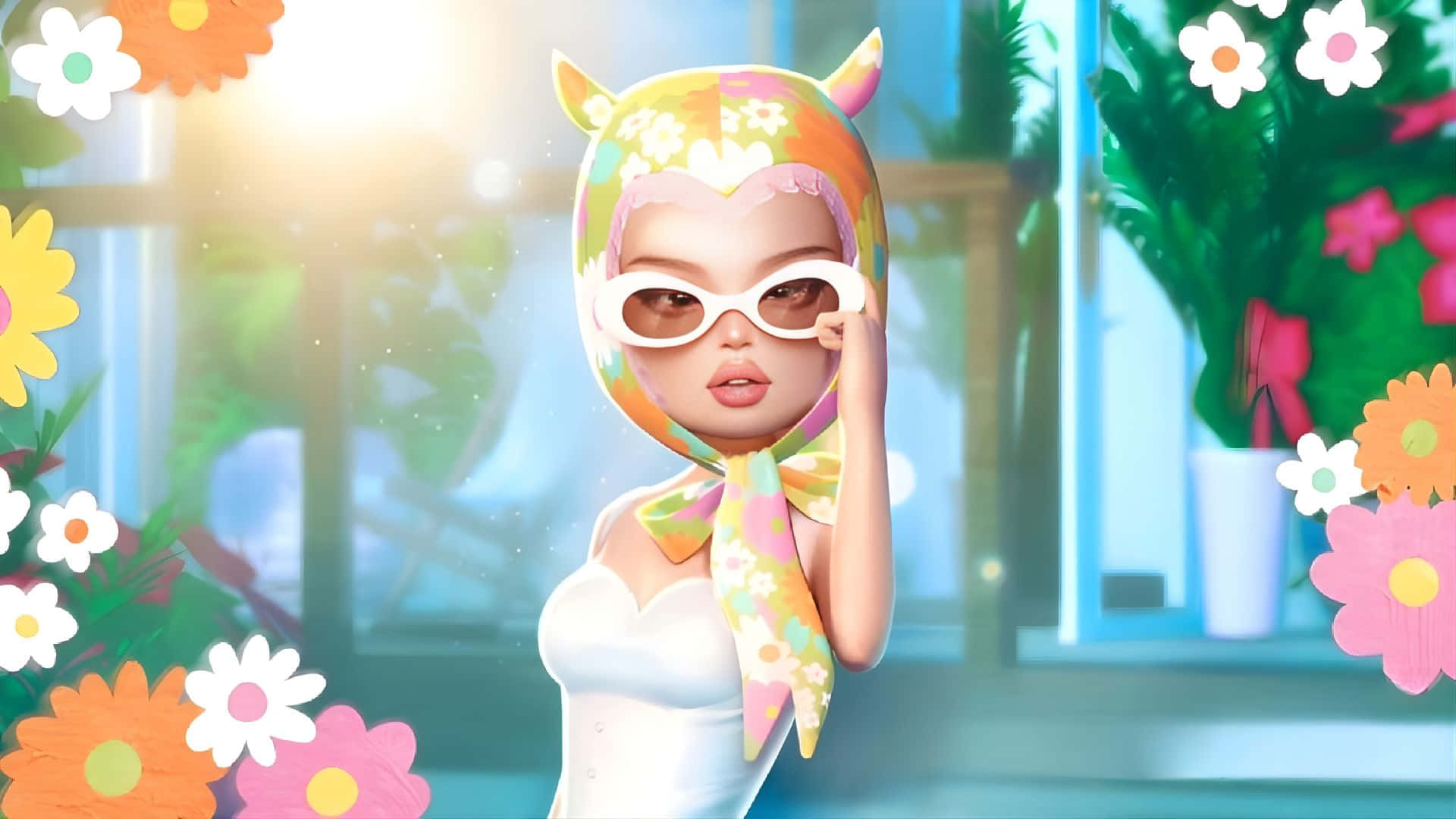 Chic Floral Summer Style Wallpaper