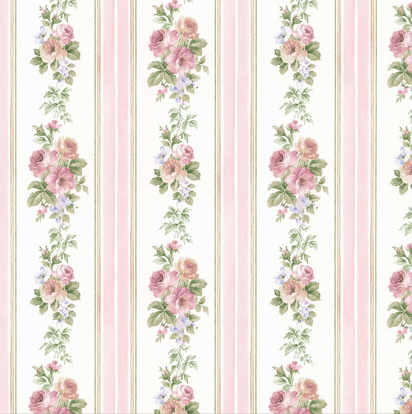 Chic Flower Vine And Pink Lines Wallpaper Wallpaper