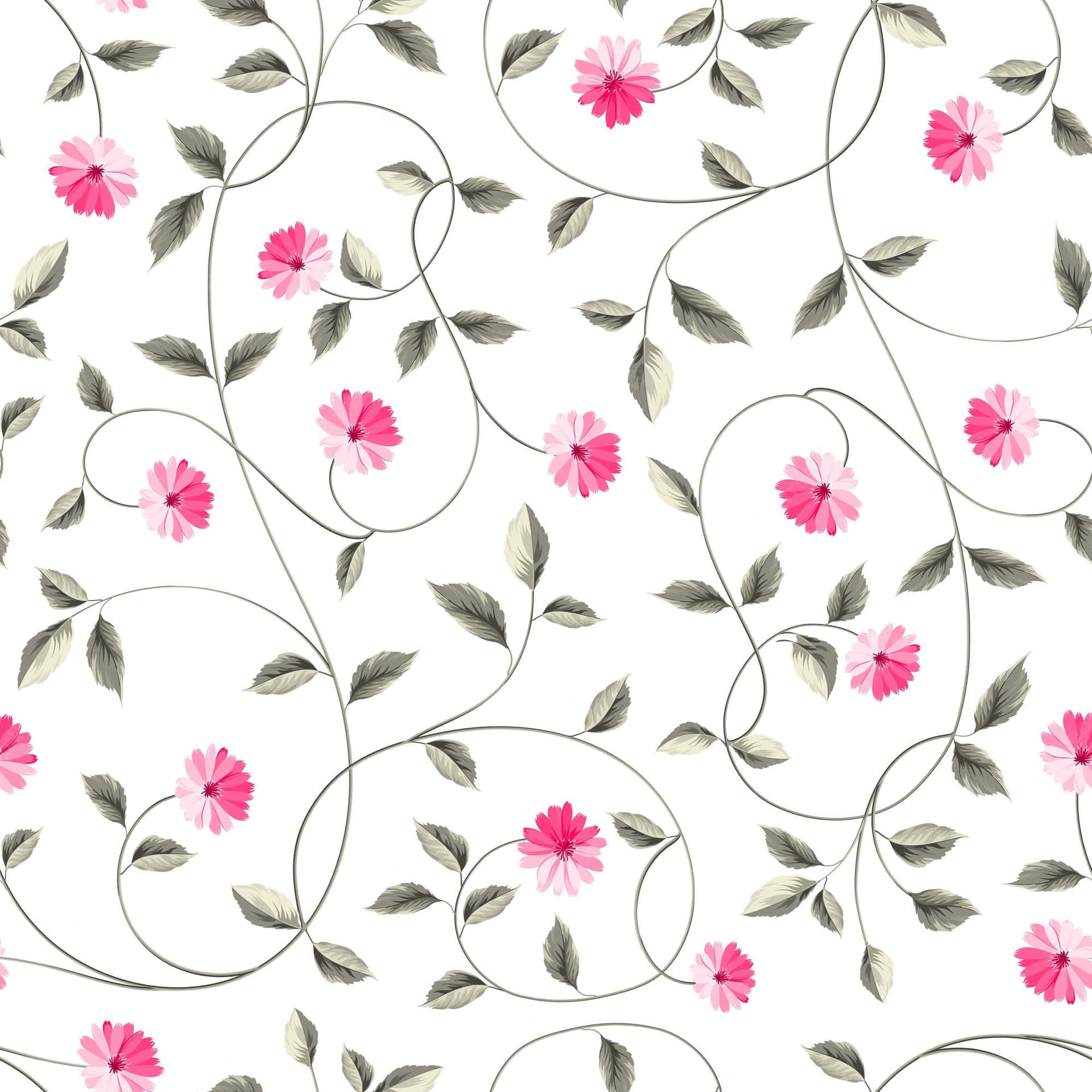 Chic Flower Vine Pattern Wallpaper