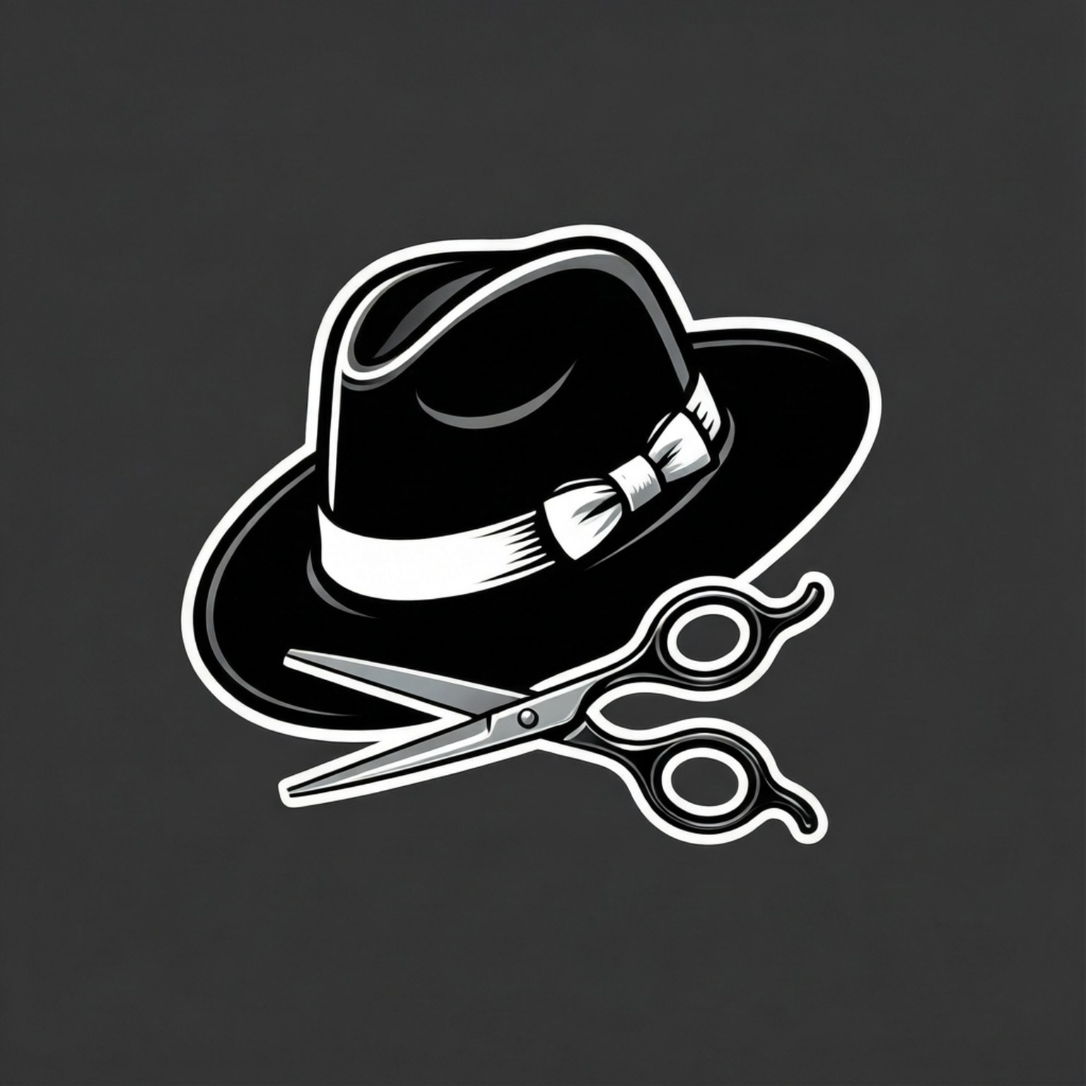 Chic Hat Scissors Wallpaper