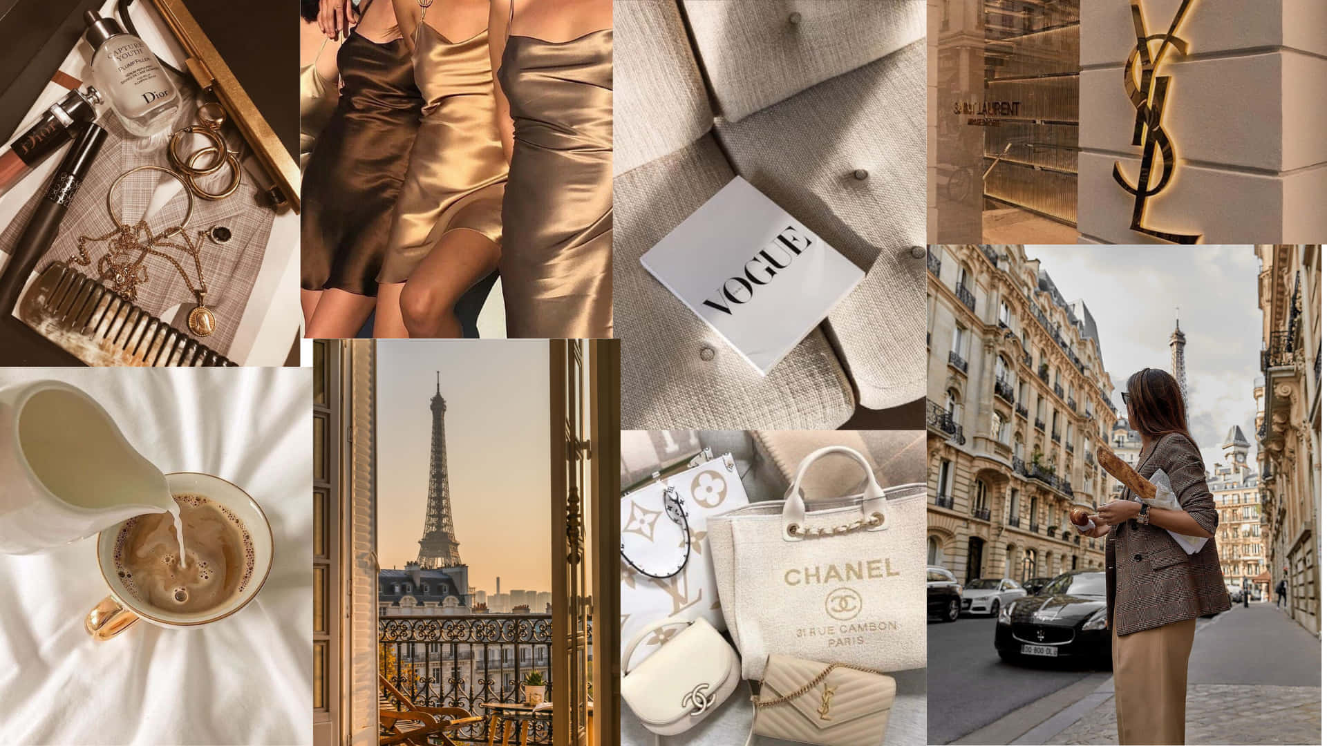 Chic Parisian Lifestyle Collage Wallpaper