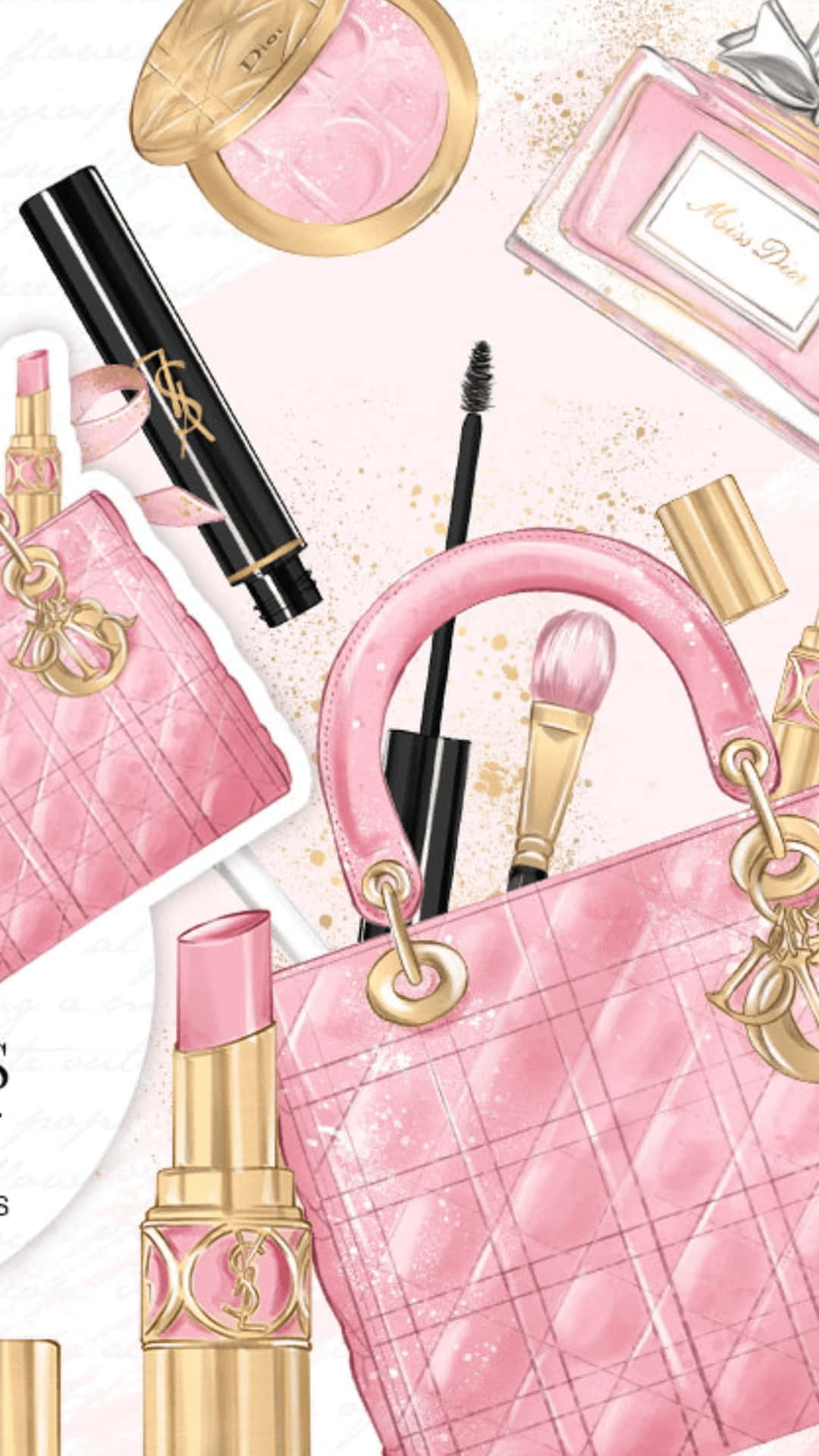Chic Pink Fashion Accessories Wallpaper