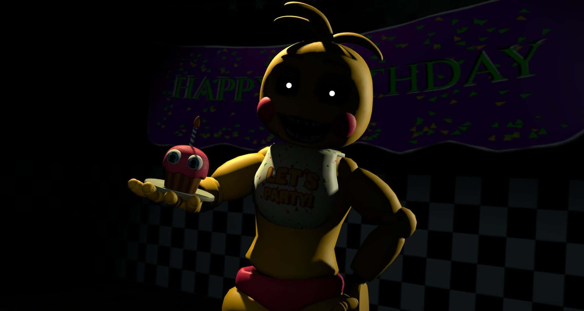 Vibrant Chica The Chicken from Five Nights at Freddy's Wallpaper