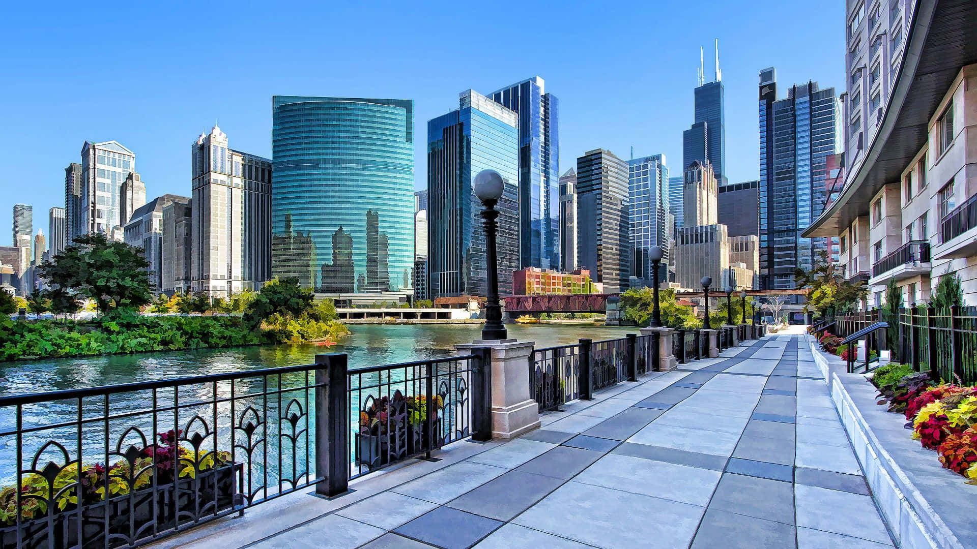 Genießensie Atemberaubende Ausblicke Auf Die Ikonische Skyline Von Chicago.