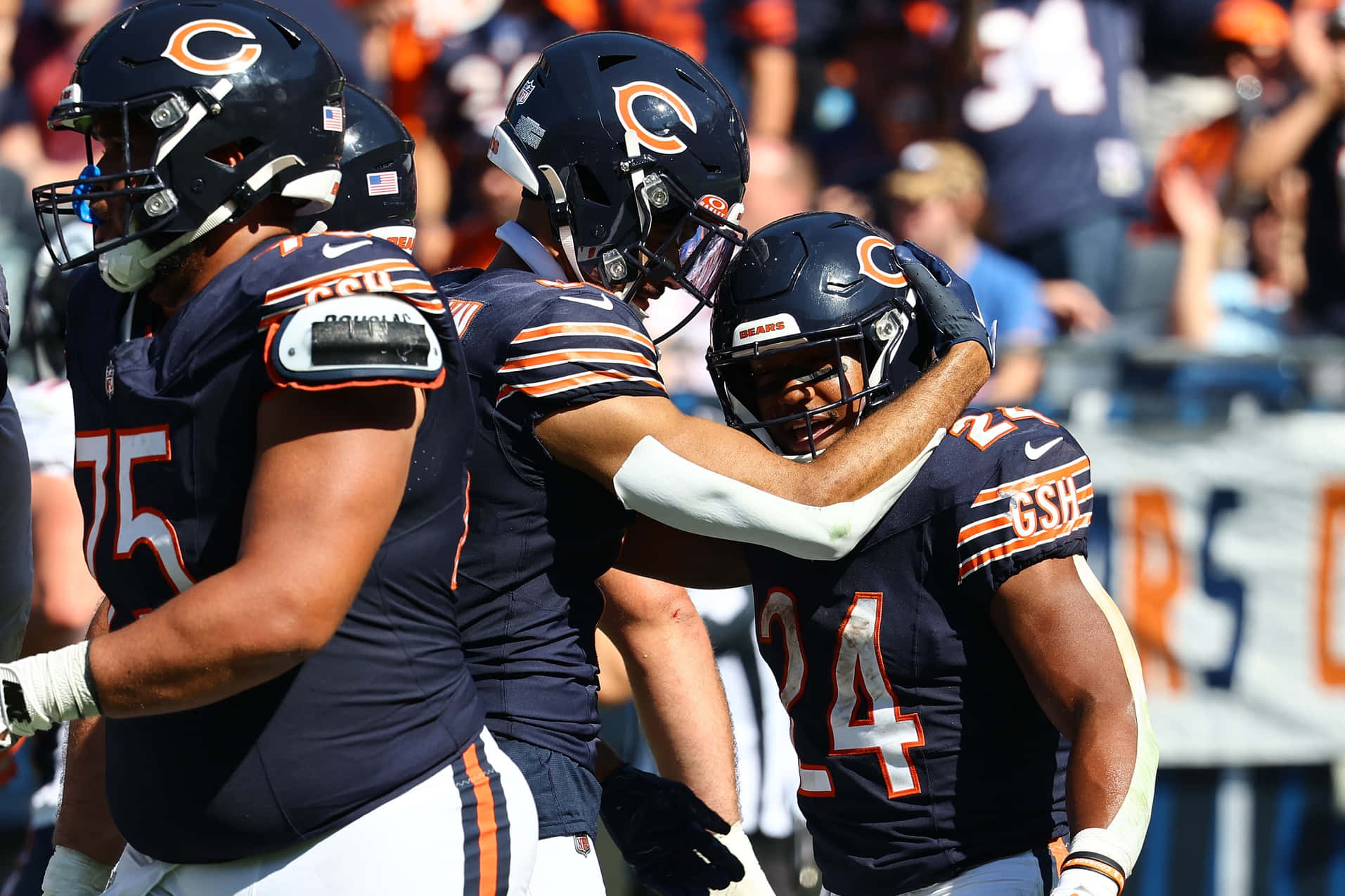 Chicago Bears Viering Op Het Veld Achtergrond