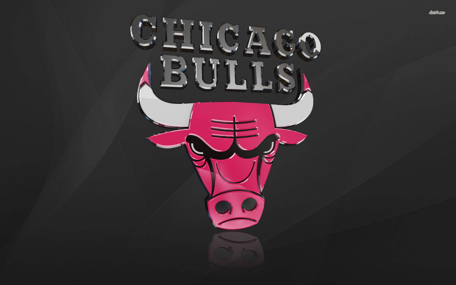 Chicago Bulls Chrome Coloured Logo Wallpaper