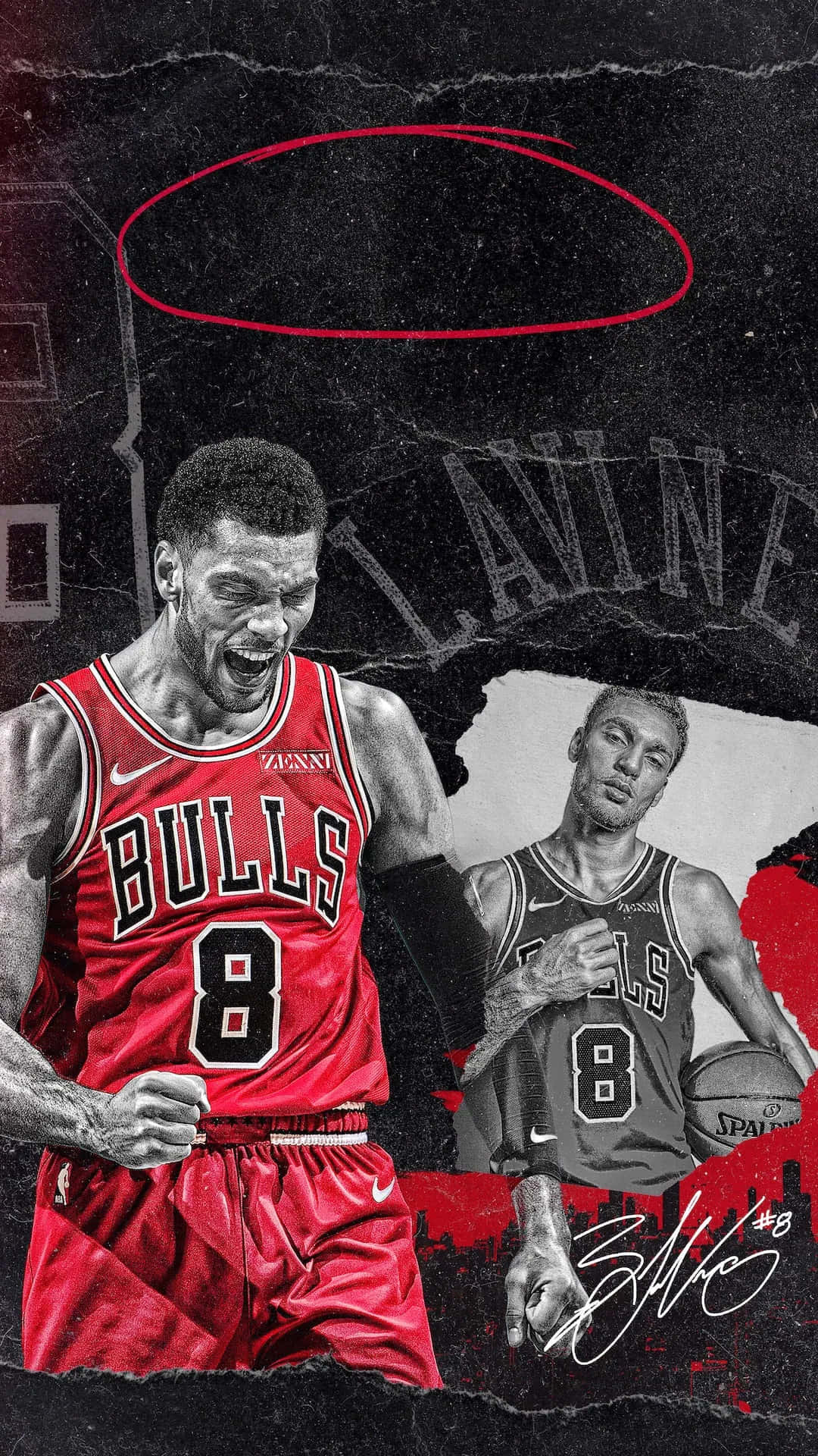 A Poster Of A Chicago Bulls Player Wallpaper
