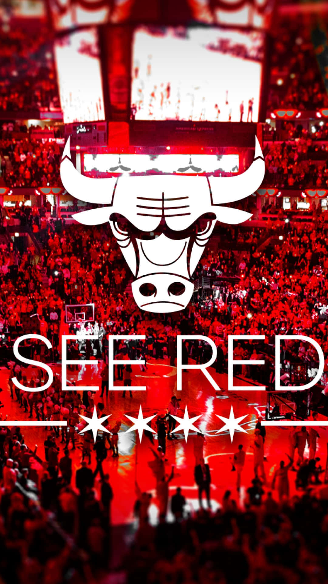 The Chicago Bulls Logo With The Words See Red Wallpaper
