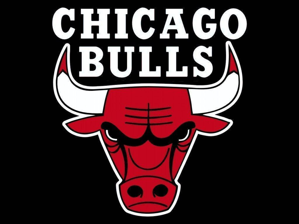 Chicago Bulls Logo På Sort Wallpaper