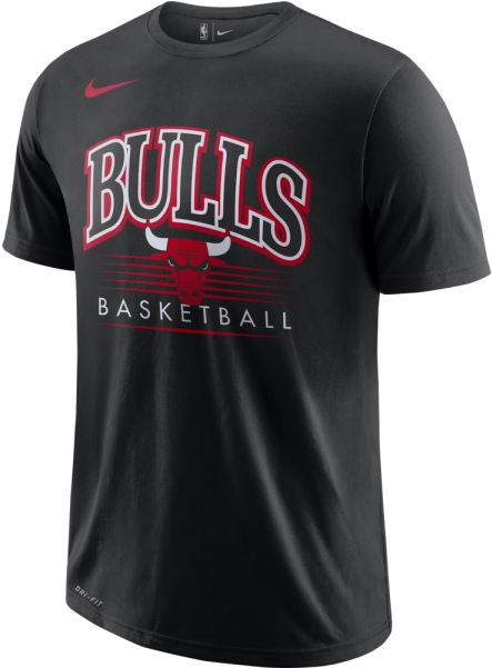 Chicago Bulls Nike Black T Shirt PNG