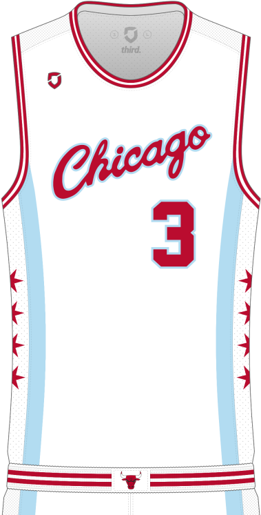 Chicago Bulls Number3 Jersey Design PNG