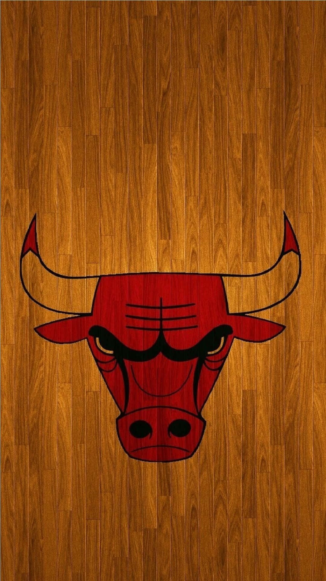 Chicago Bulls On Wooden Texture Phone Wallpaper