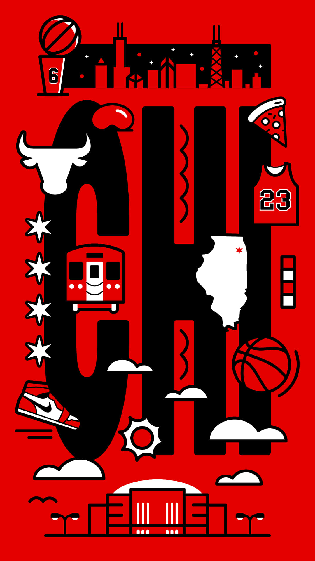 Lasciache Il Tuo Amore Per I Chicago Bulls Brilli Con Questo Fantastico Telefono Che Presenta Il Loro Logo. Sfondo
