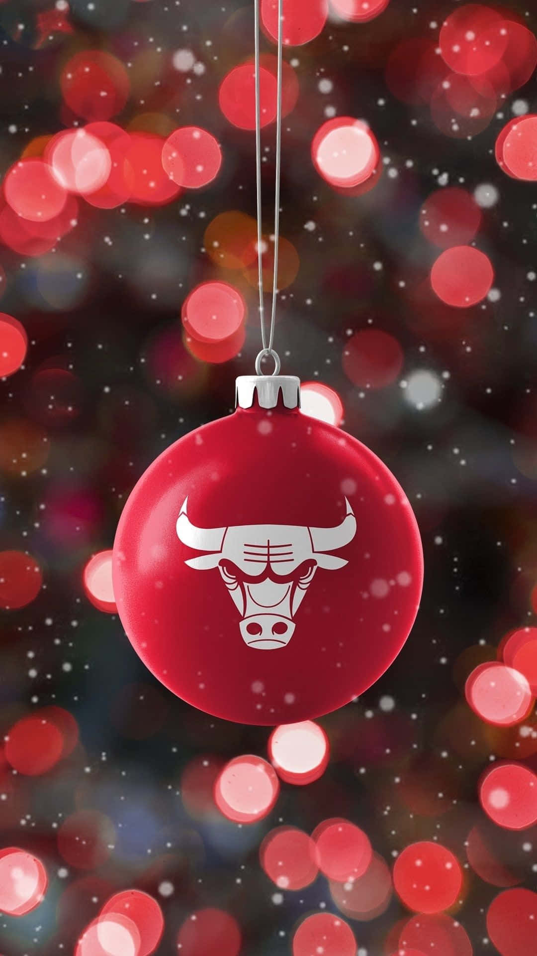 Logodei Chicago Bulls Su Una Palla Di Natale Per Telefono Sfondo