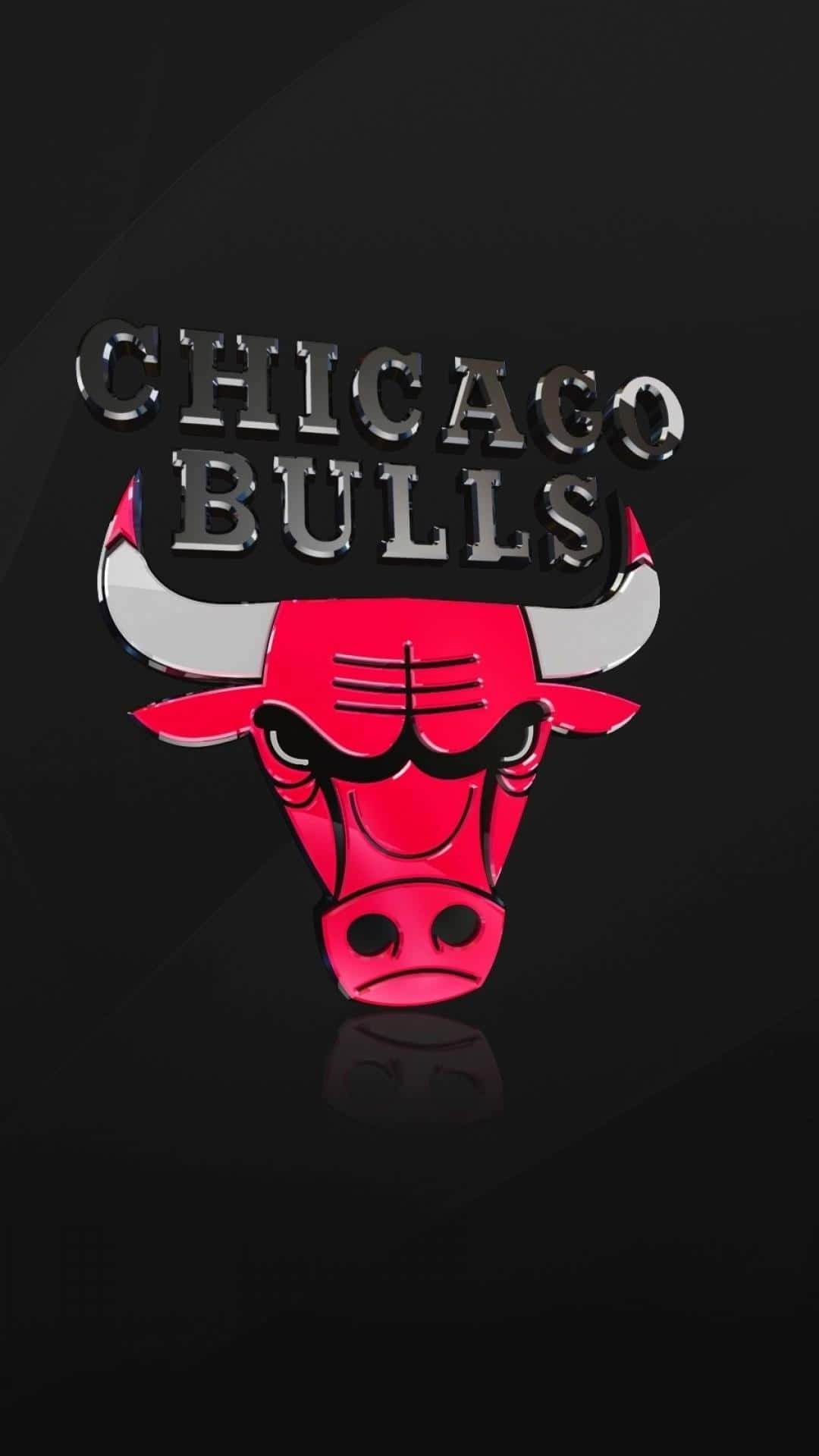 Chicago Bulls On Solid Black Phone Wallpaper