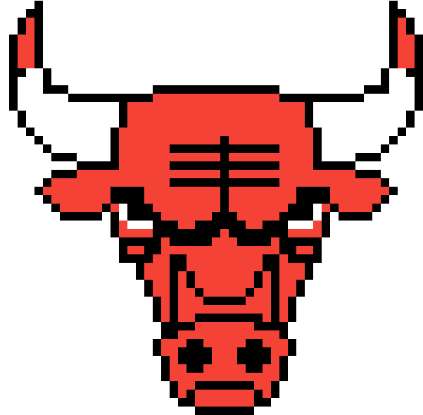 Chicago Bulls Pixel Art Logo PNG