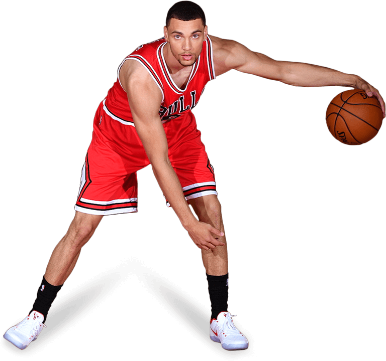 Chicago Bulls Player Dribbling Basketball PNG