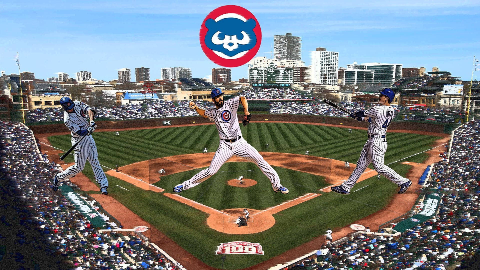 Chicago Cubs Baseball Game Poster Wallpaper
