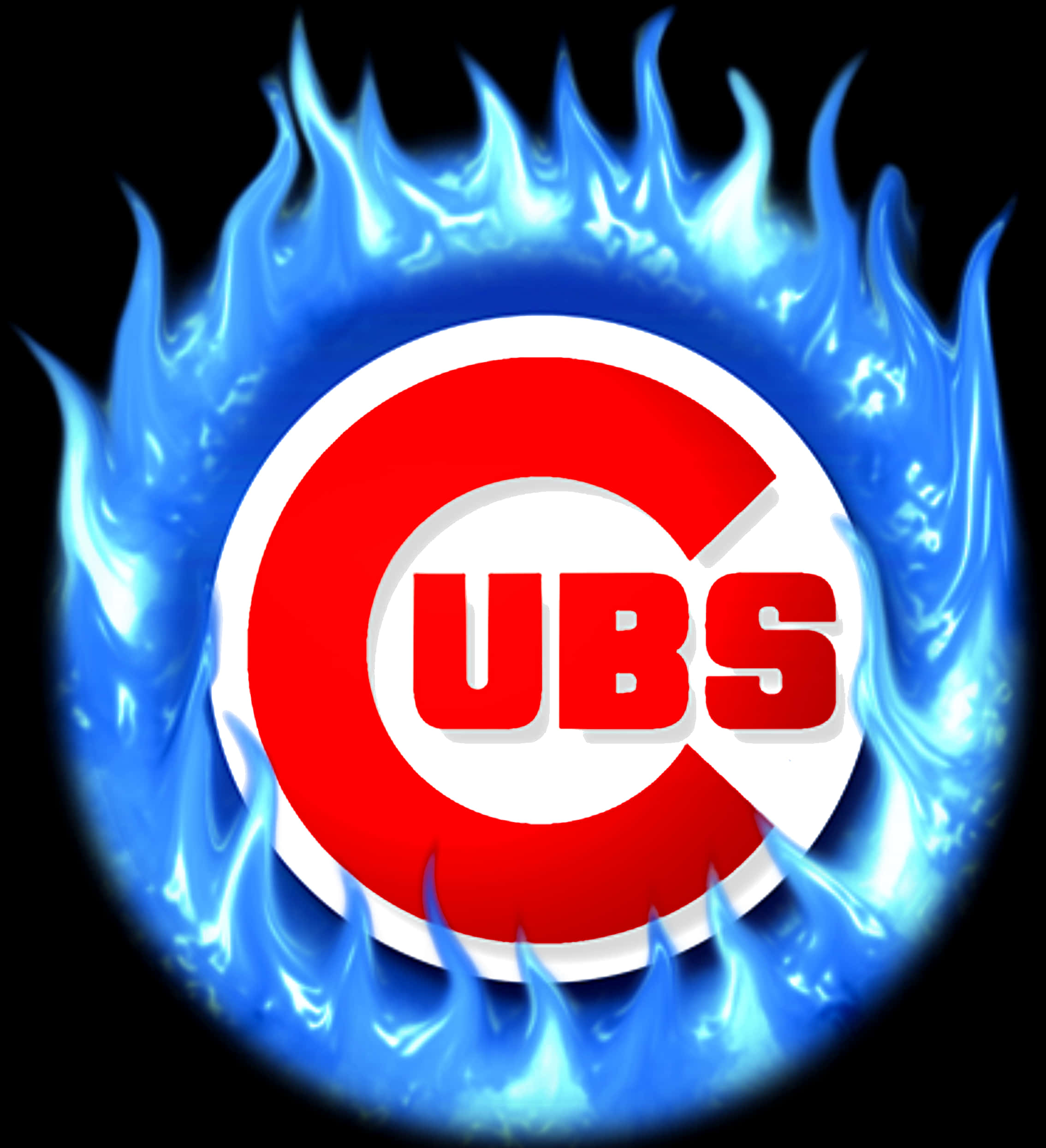 Chicago Cubs Logo Flaming Design PNG