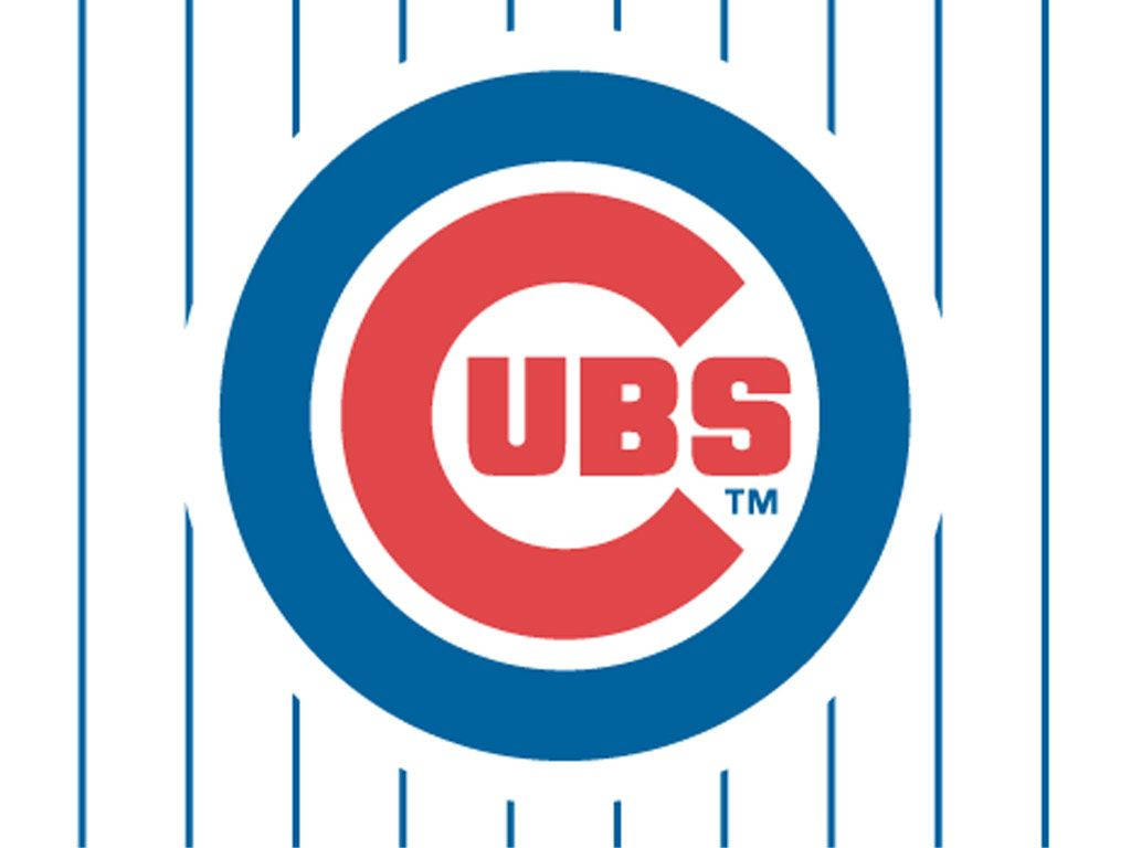 Chicago Cubs Logo On Blue Lines Wallpaper