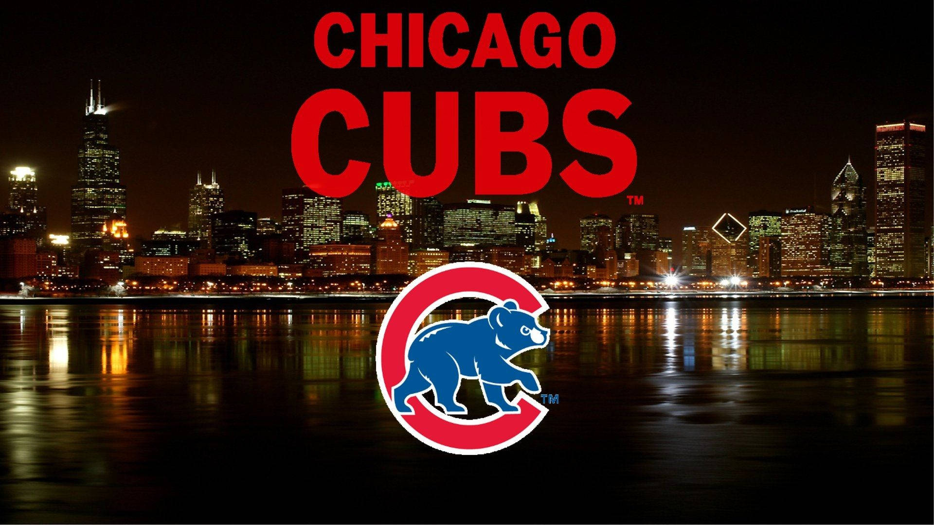 Chicago Cubs Logo On Seaside Wallpaper