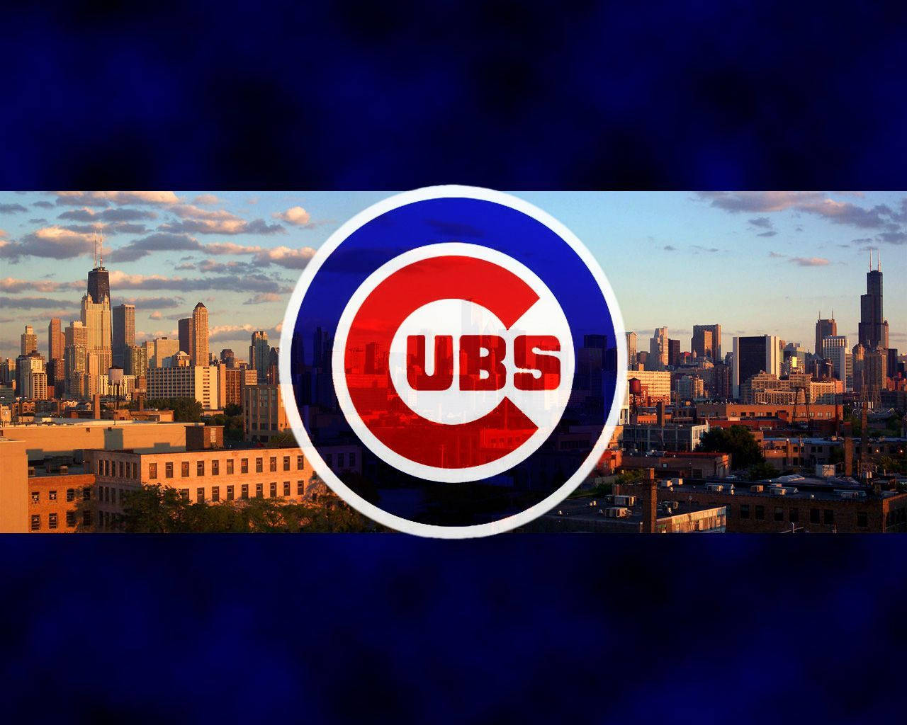Chicago Cubs On City Buildings Wallpaper