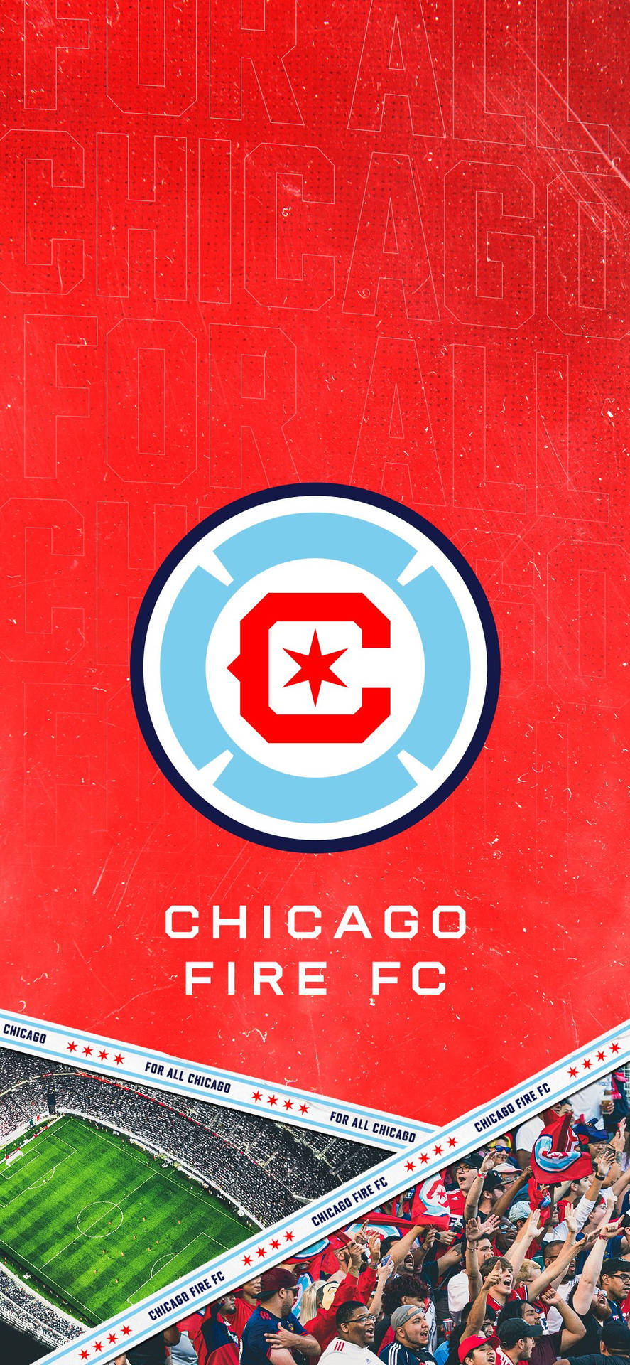 Chicago Fire 2021 Logo Tapet: Et smukt tapet med det officielle logo for Chicago Fire 2021. Wallpaper