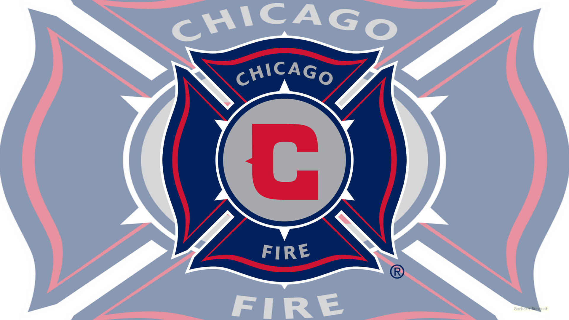 Chicago Fire Fodbold Logo Tapet: Spil Chicago Fire Fodbold Logo med stil. Wallpaper