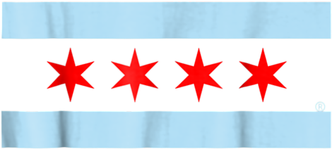 Chicago Flag Four Red Stars PNG
