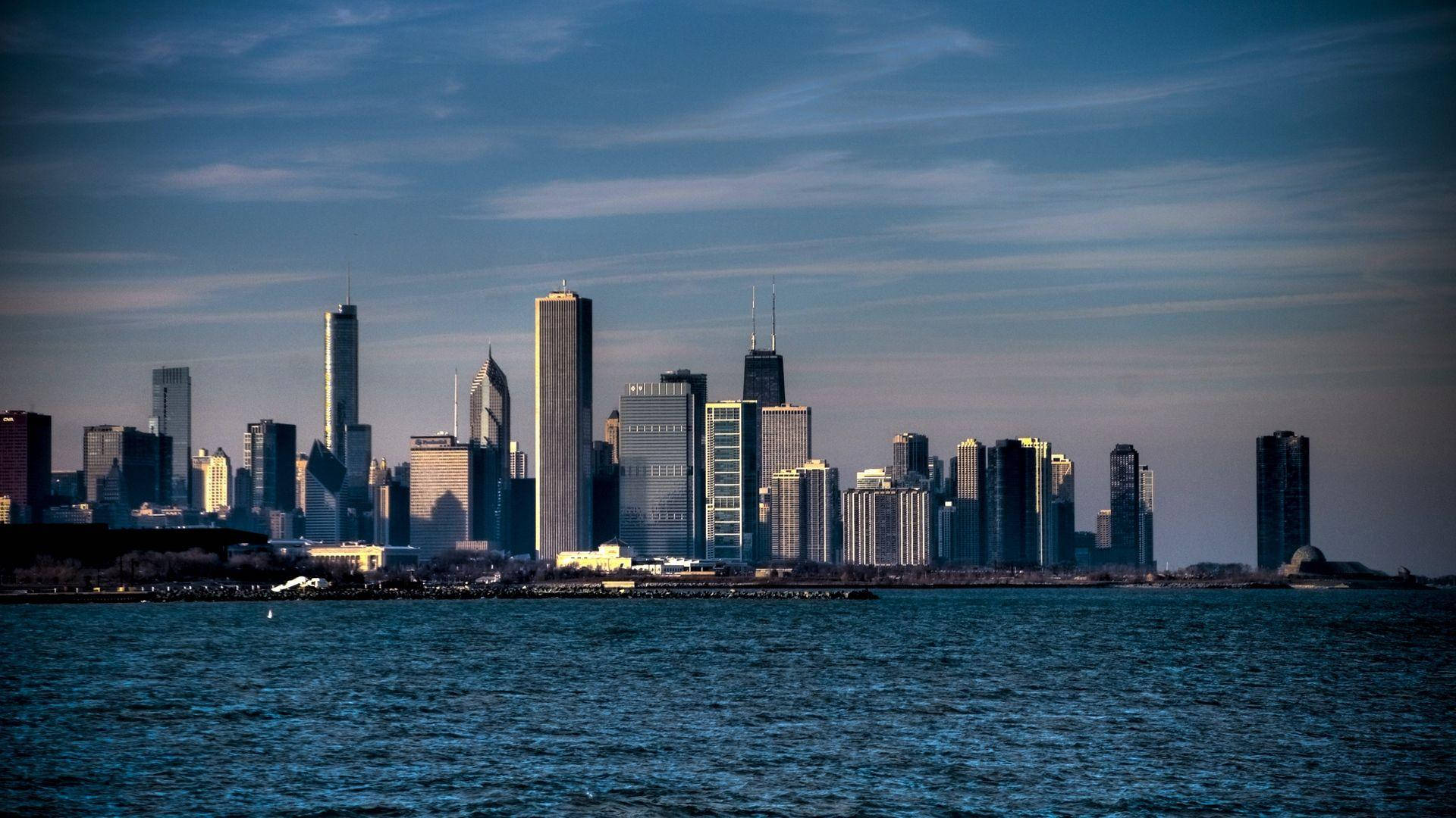 Chicago Skyline For American City Wallpaper