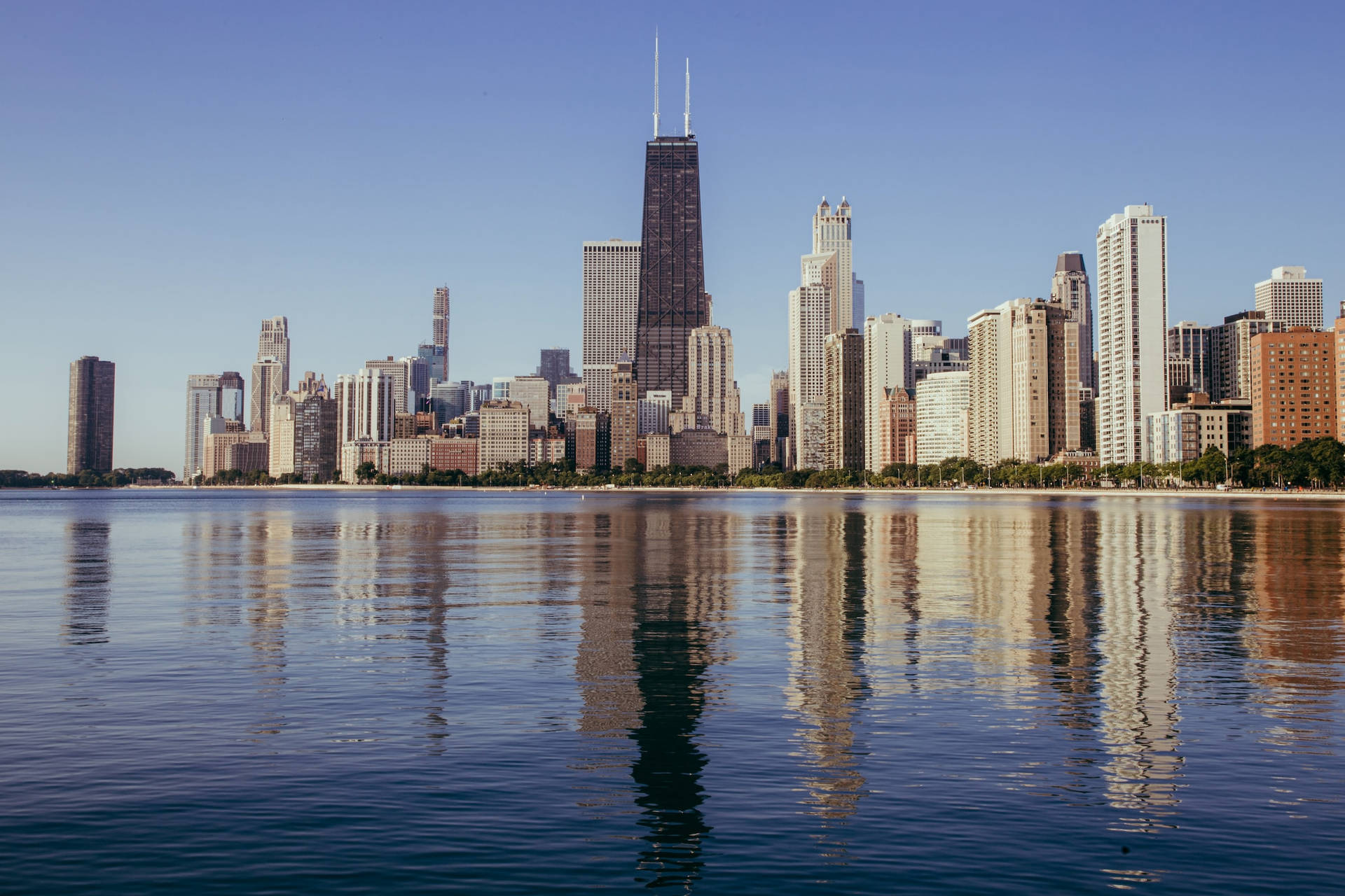 Stunning Chicago Skyline from North Avenue Beach Wallpaper