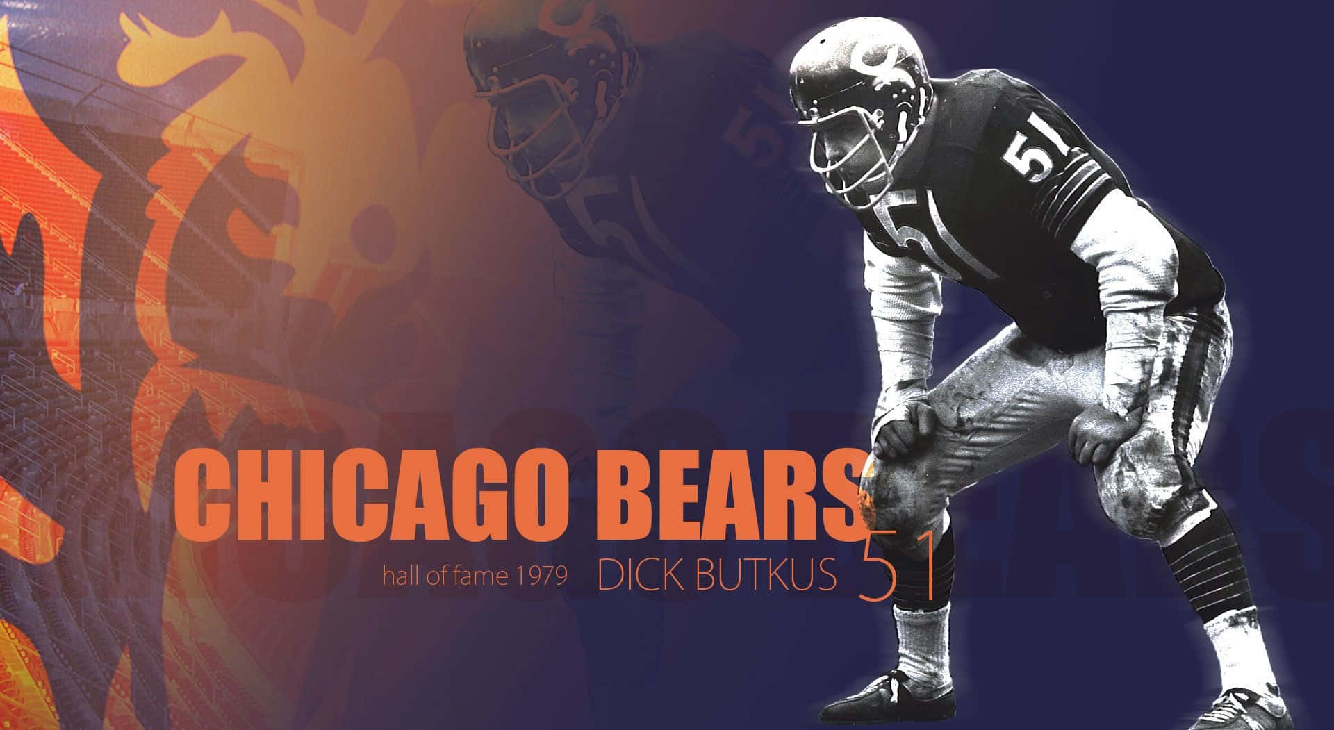 Dick Butkus Of Chicago Sports Bears Wallpaper