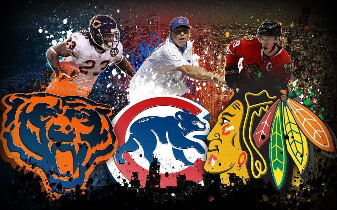 Three Chicago Sports Team Players Wallpaper