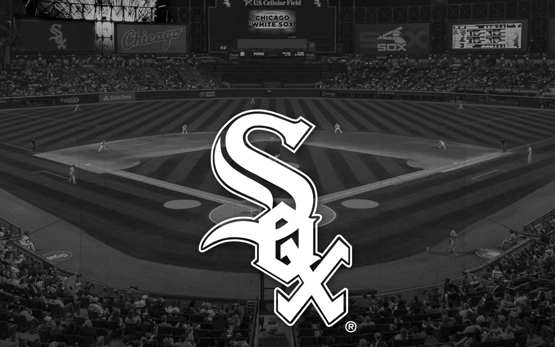 Chicago White Sox-logo Sort/hvid Wallpaper