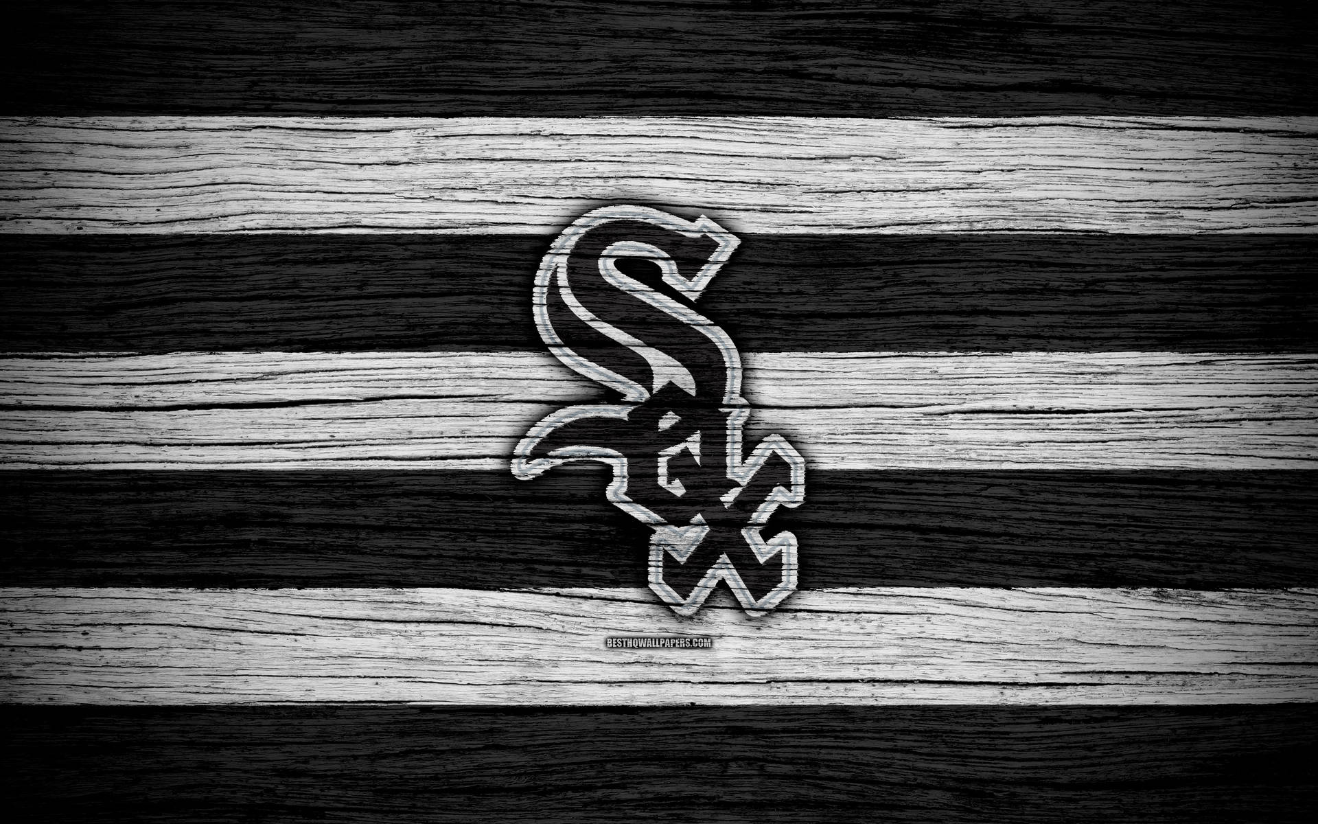 Chicago White Sox Logo On Wood Wallpaper