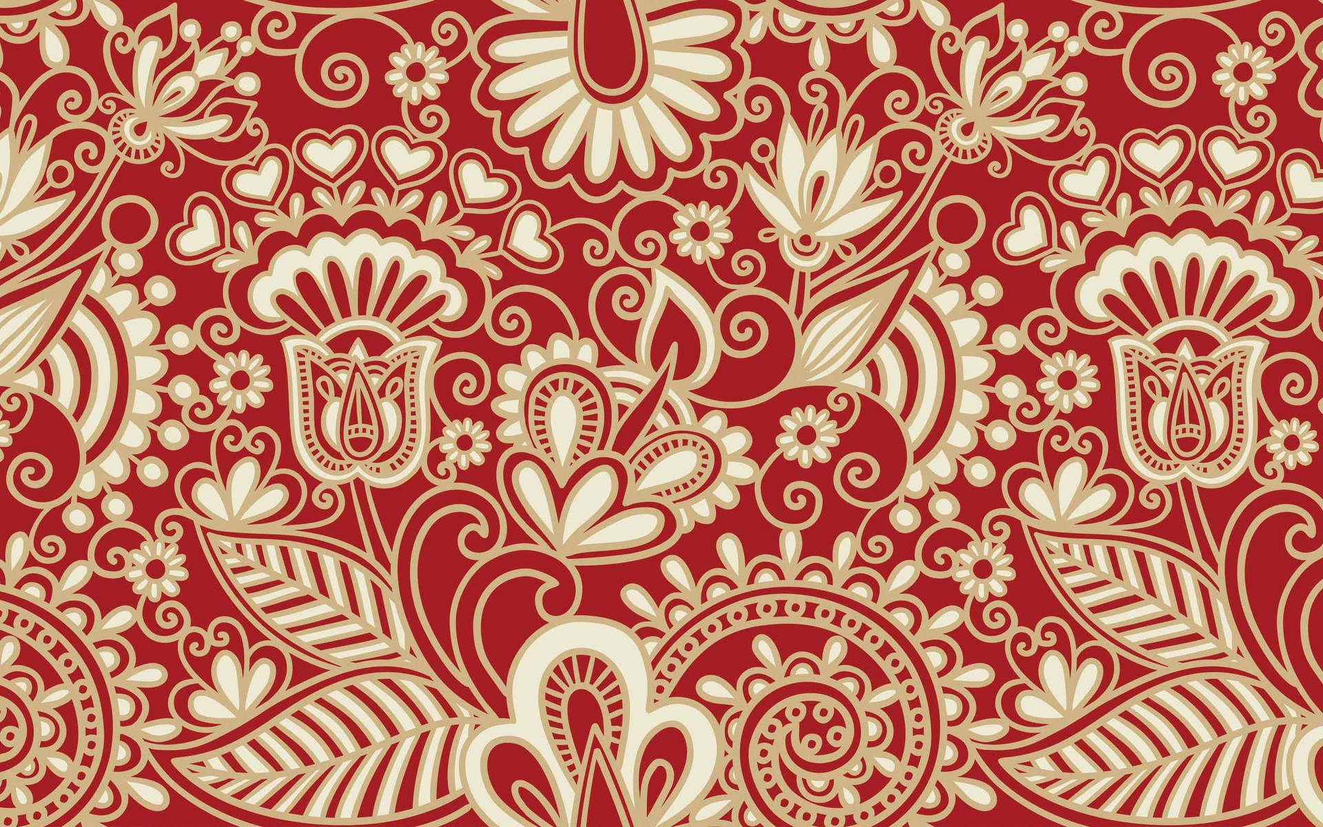 Chicano Red Floral Pattern