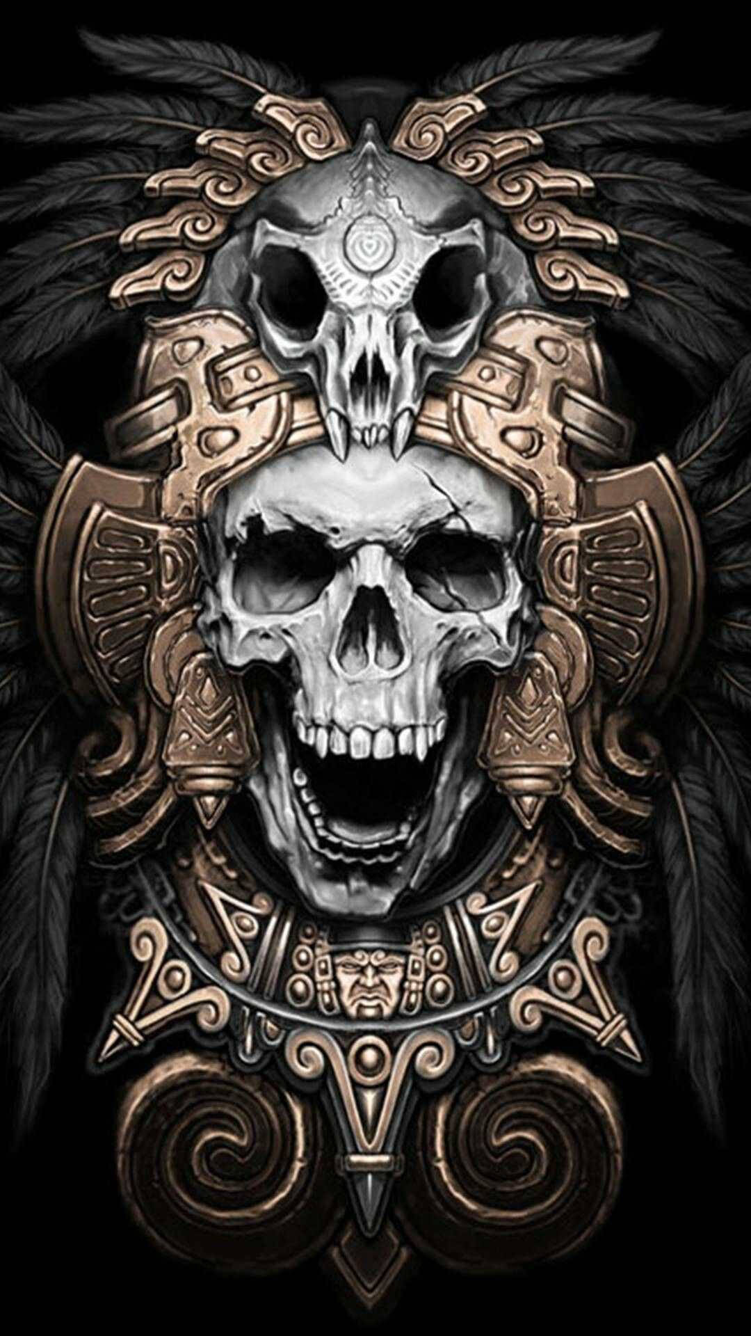 Download Chicano Skull King Wallpaper 