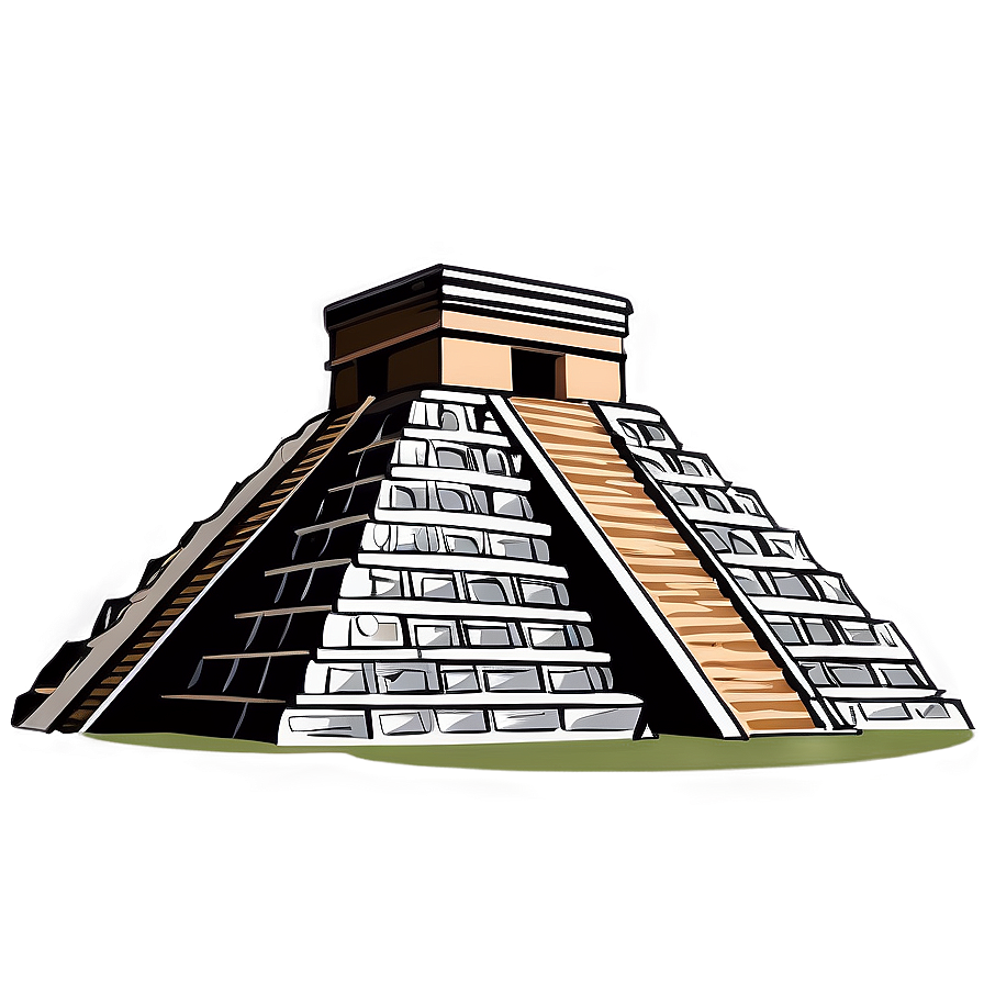 Chichen Itza Temple Drawing Png 06252024 PNG