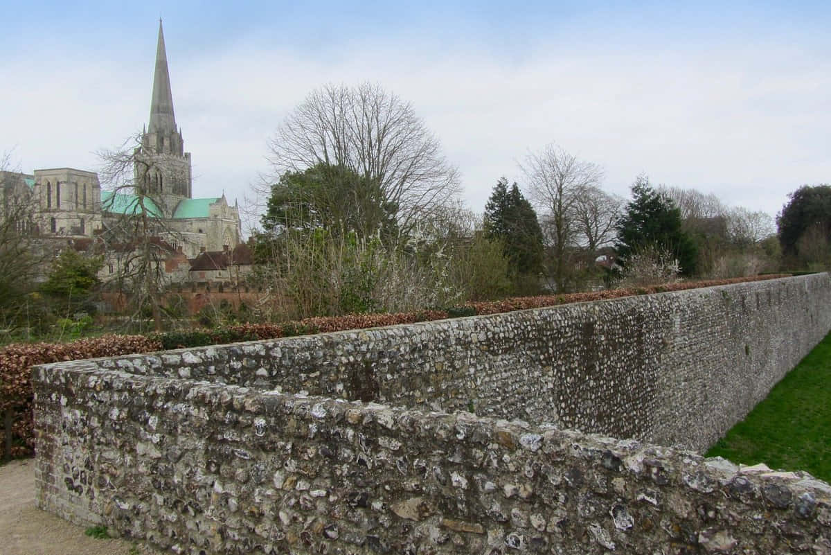 Chichester Cathedral View Behind Wall Wallpaper