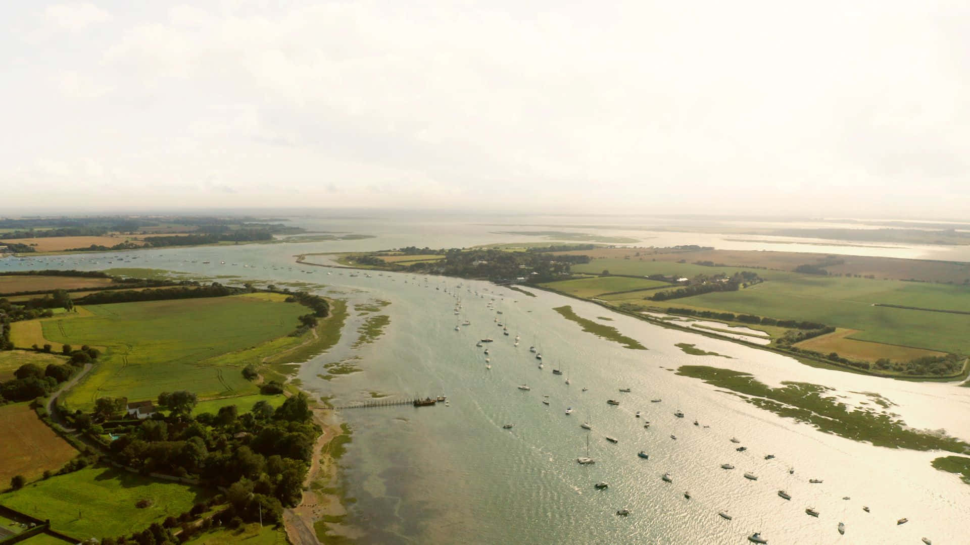 Chichester Harbour Aerial View Wallpaper