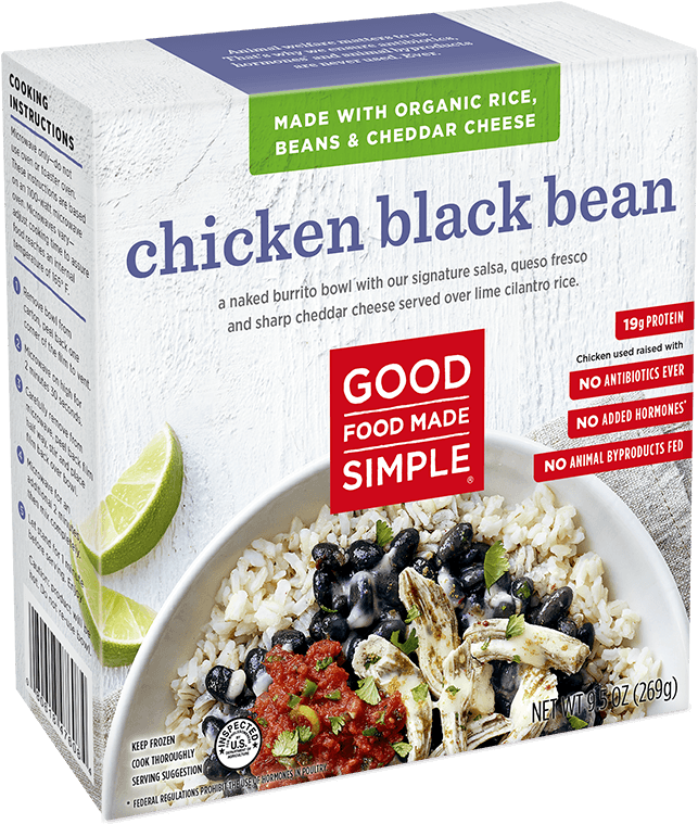 Chicken Black Bean Burrito Bowl Packaging PNG
